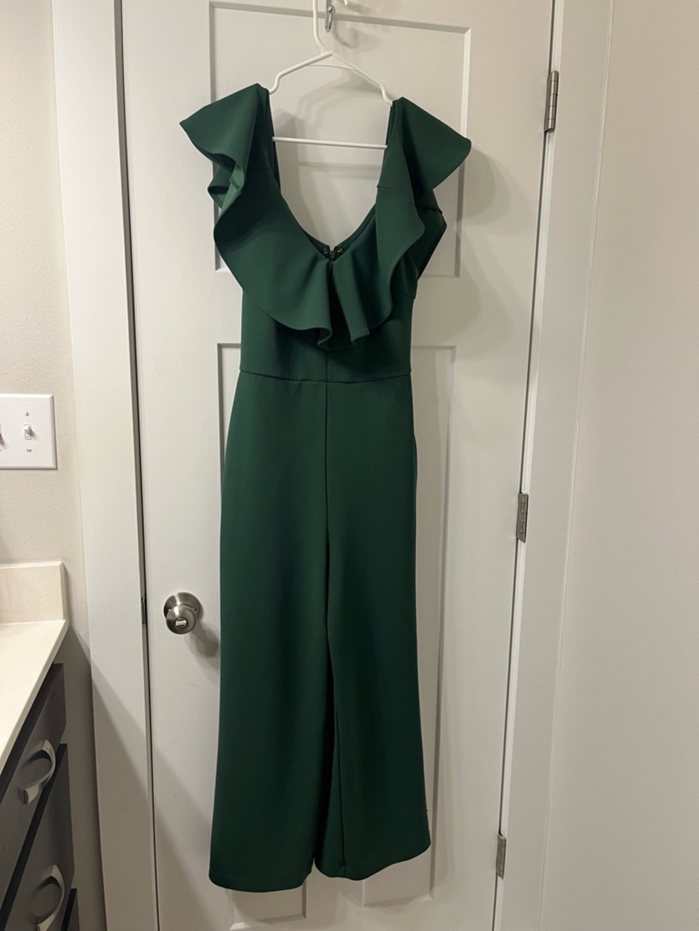 Ruffled Green Jumpsuit- Small